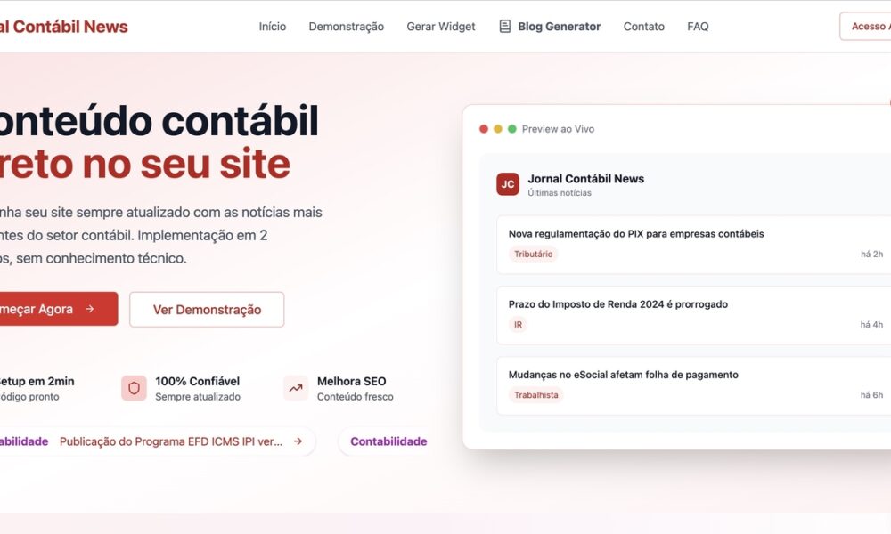 Jornal Contábil e FiscalTalks lançam sistema gratuito de distribuição de notícias para sites e blogs!