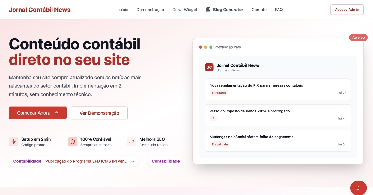 Jornal Contábil e FiscalTalks lançam sistema gratuito de distribuição de notícias para sites e blogs!